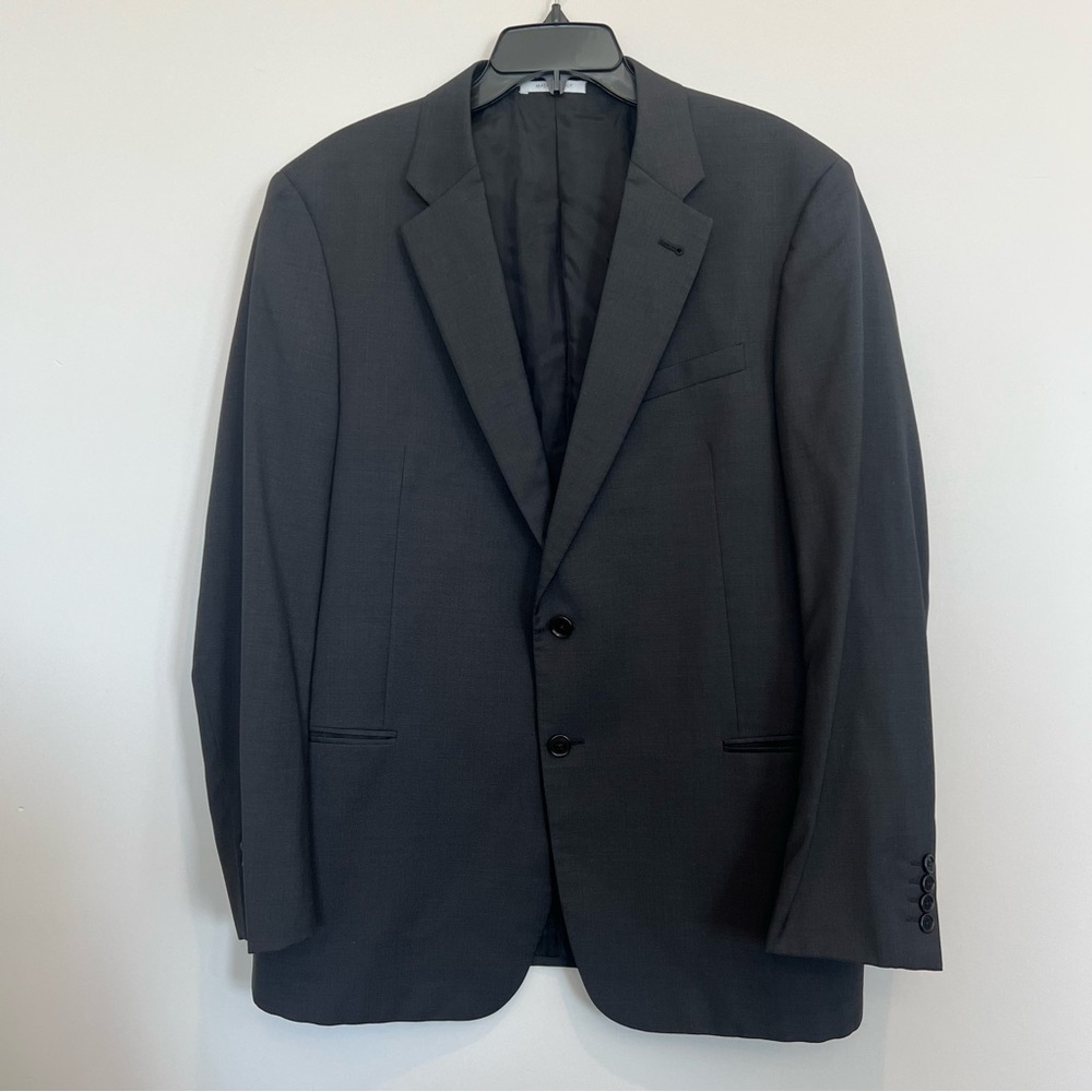 Armani Collezioni Giorgio single-breasted Blazer Jacket Men 44R Wool Black Italy